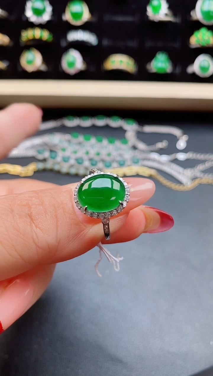 【闪购商品】翡翠戒指银S925镶嵌5080505