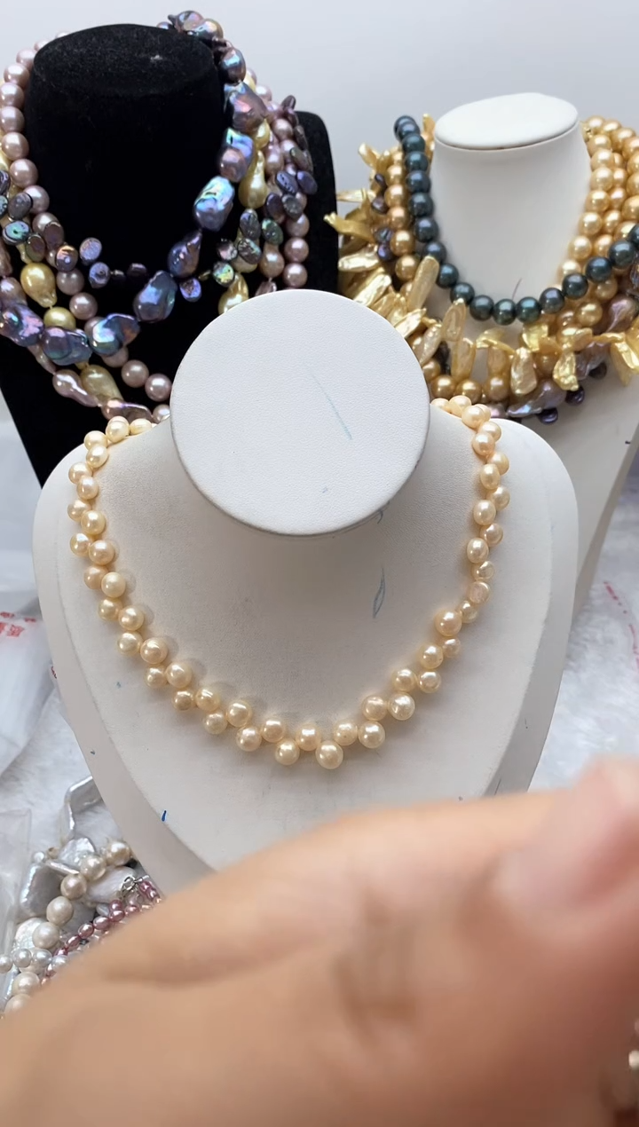 【闪购商品】淡水珍珠颈饰钛钢108