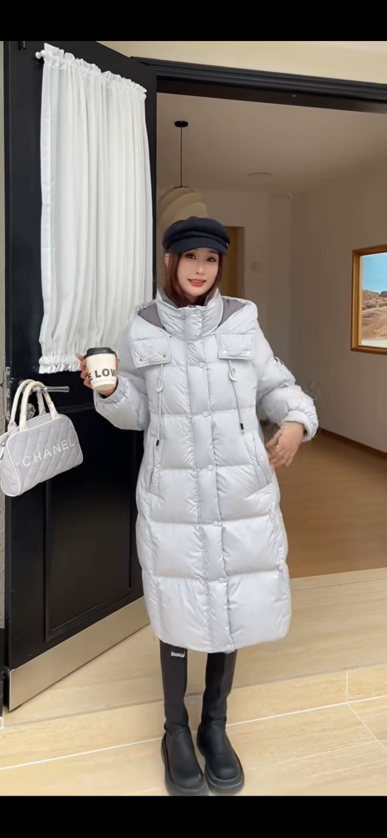厚款纯色长款女士常规款女款拉链女冬季连帽外套