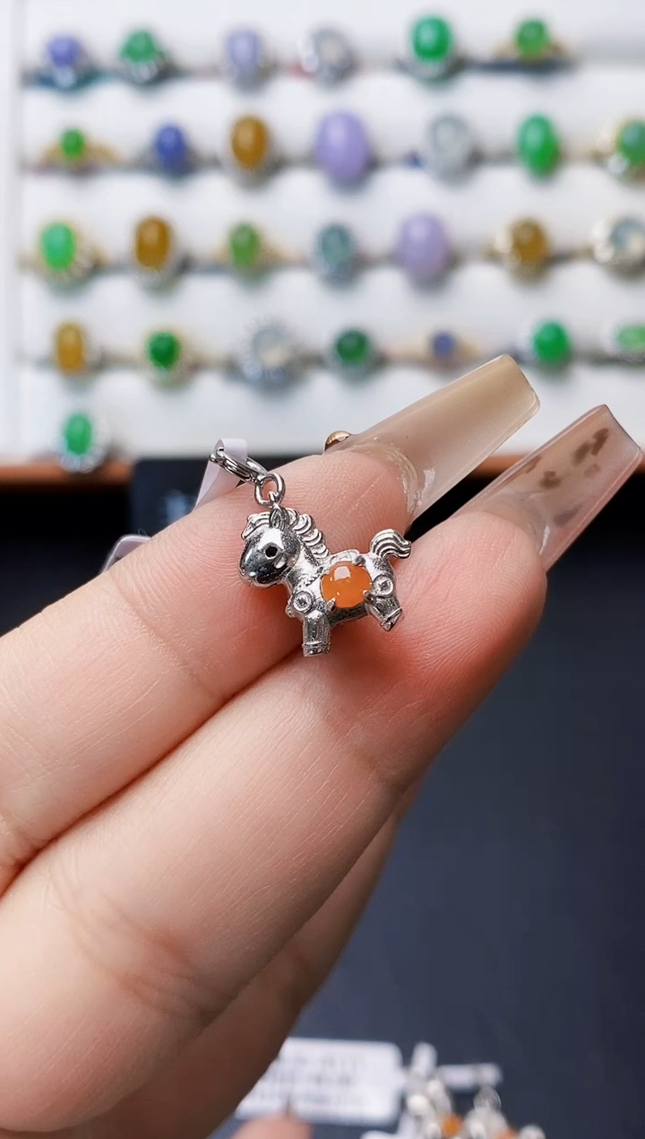 银S925镶嵌戒指翡翠0367