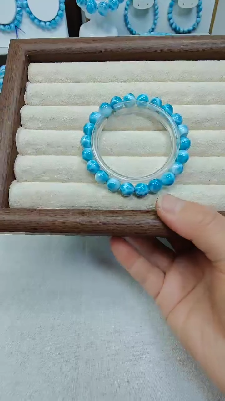 未镶嵌针钠钙石（海纹石）手链木**木多样性发一