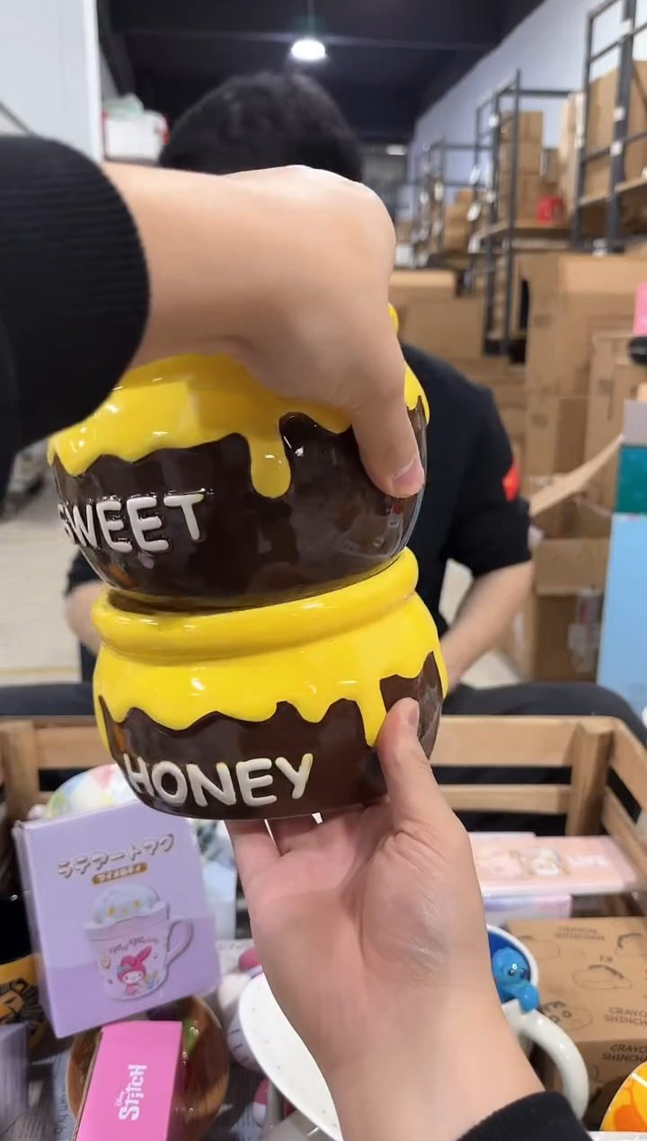 瓷片棕色蜂蜜狗粮碗2件套