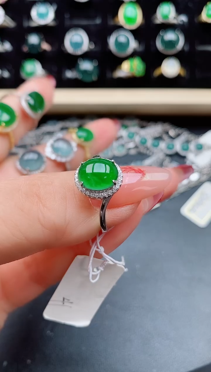 【闪购商品】翡翠戒指银S925镶嵌580550