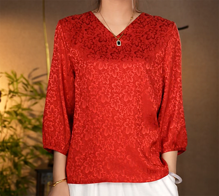 【A37鸿运当头】2025年气质百搭妈妈装小衫