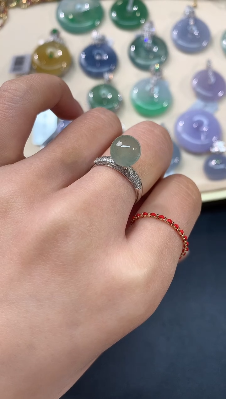 【闪购商品】翡翠戒指18K金镶嵌A218|7980