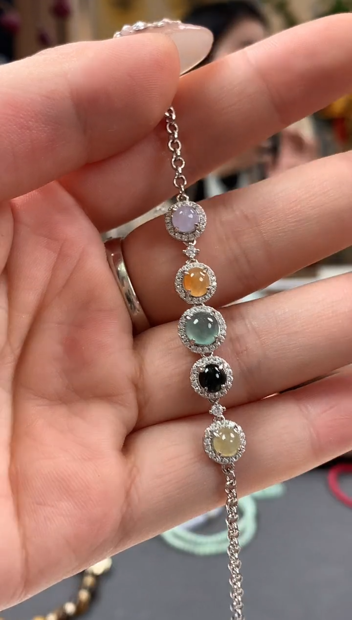 【闪购商品】翡翠手链银S925镶嵌手链