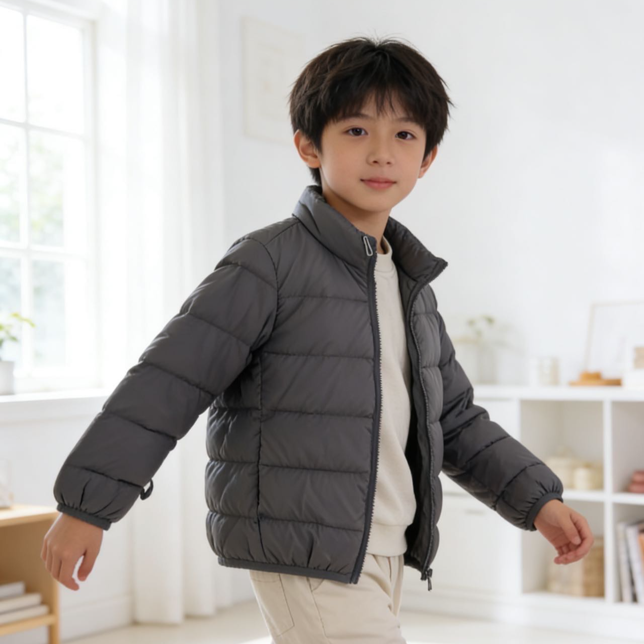36403高端专享冬季轻薄羽绒服灰色