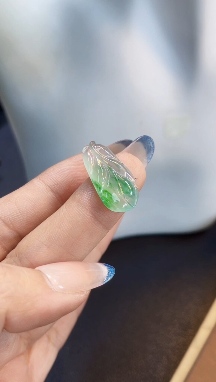 裸石翡翠BOIS29冰飘花叶子