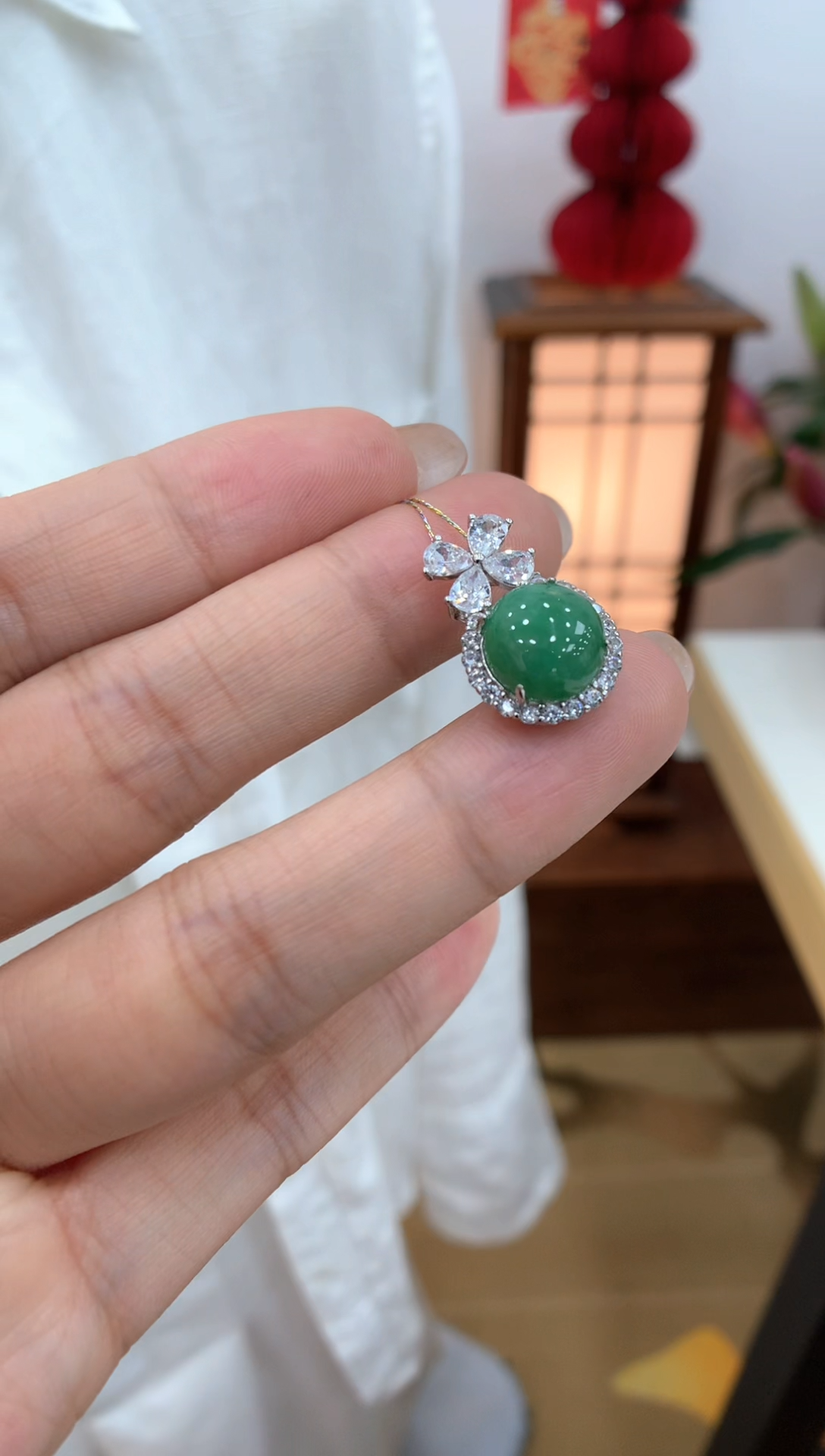 【闪购商品】翡翠颈饰银S925镶嵌吊坠