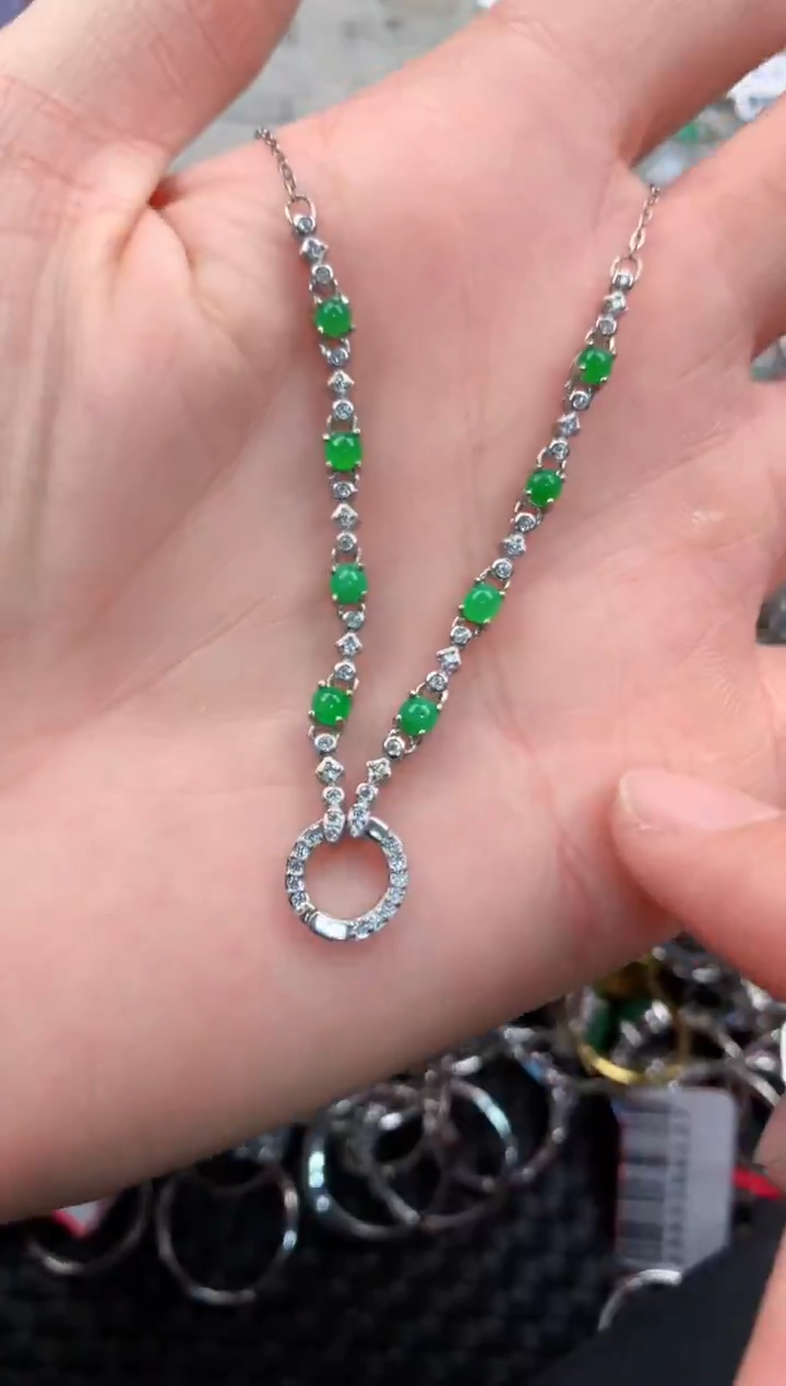 银S925镶嵌戒指翡翠444   4