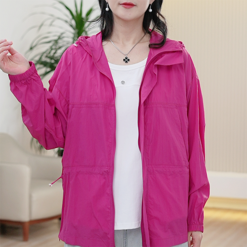 UPF50+原纱型防晒服女大码透气皮肤衣户外防晒衣轻薄夏季连帽外套