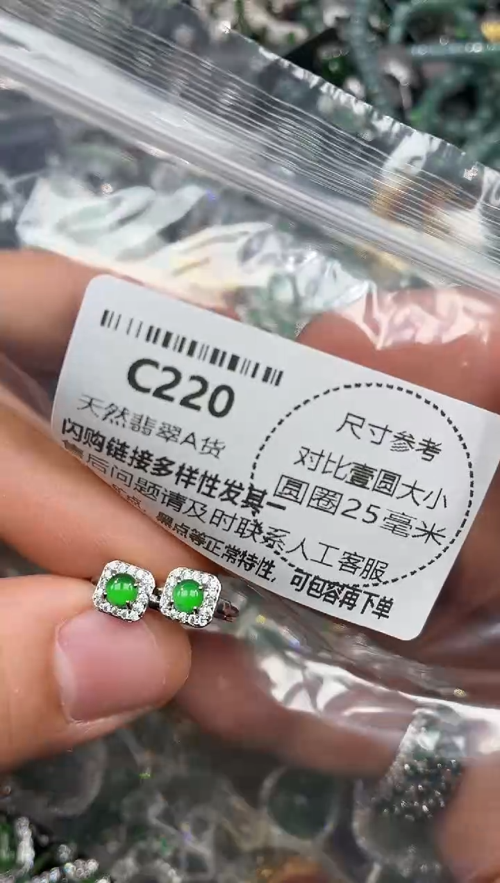 颈饰未镶嵌翡翠C220耳扣