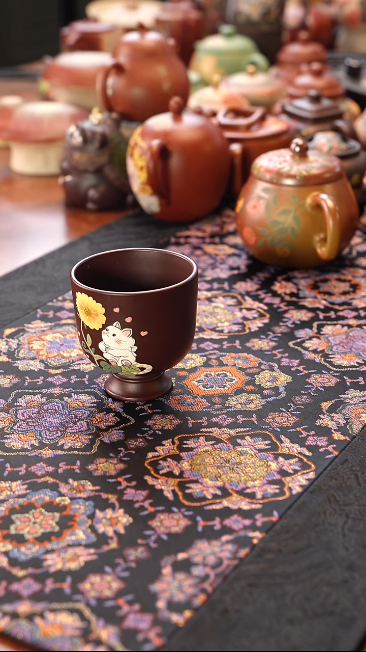 茶壶紫砂紫泥宠物杯