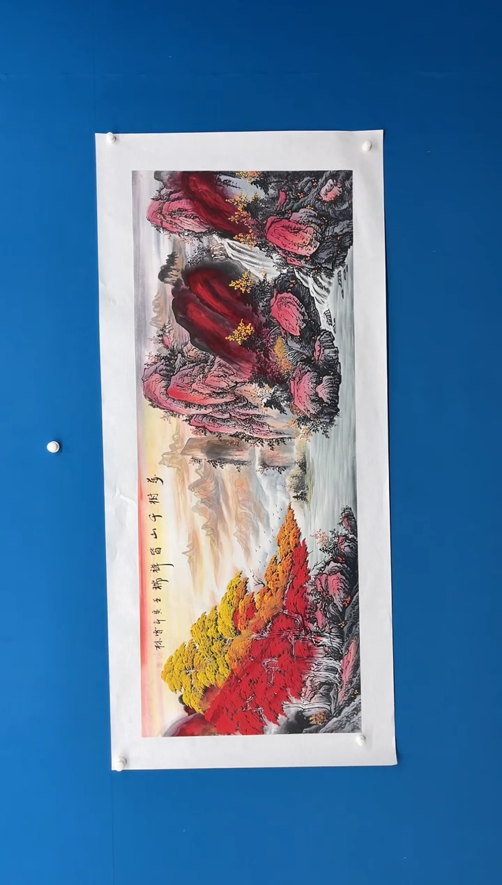 【闪购商品】国画张-金色华章原作山水/无框/W带画册