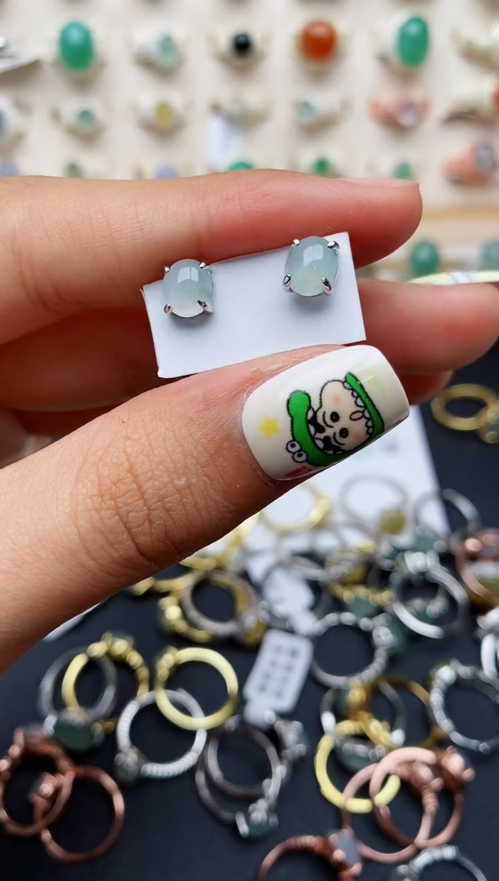 【闪购商品】翡翠戒指银S925镶嵌缅甸翡翠