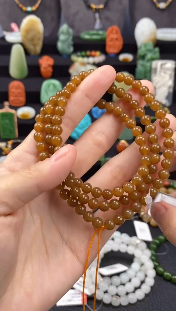 【闪购商品】和田玉-未镶嵌6mm糖圆珠108