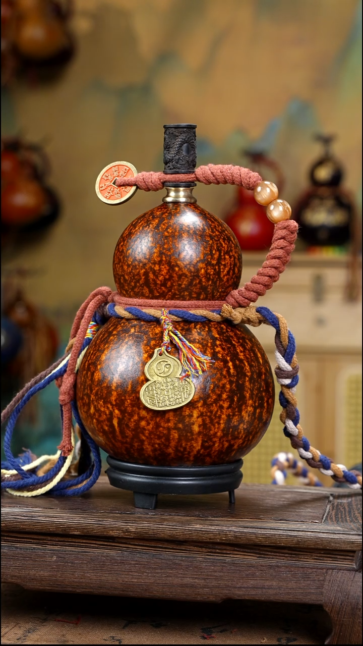 YC091精品藏绳款天然酒葫芦（一物一拍）