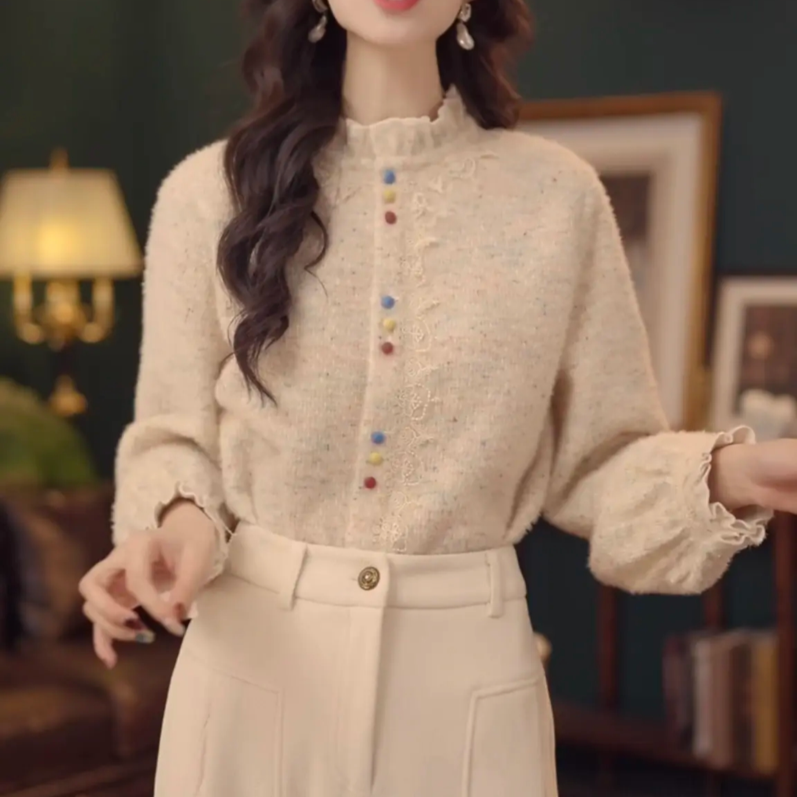 复古港风秋冬厚款休闲百搭衬衫上衣