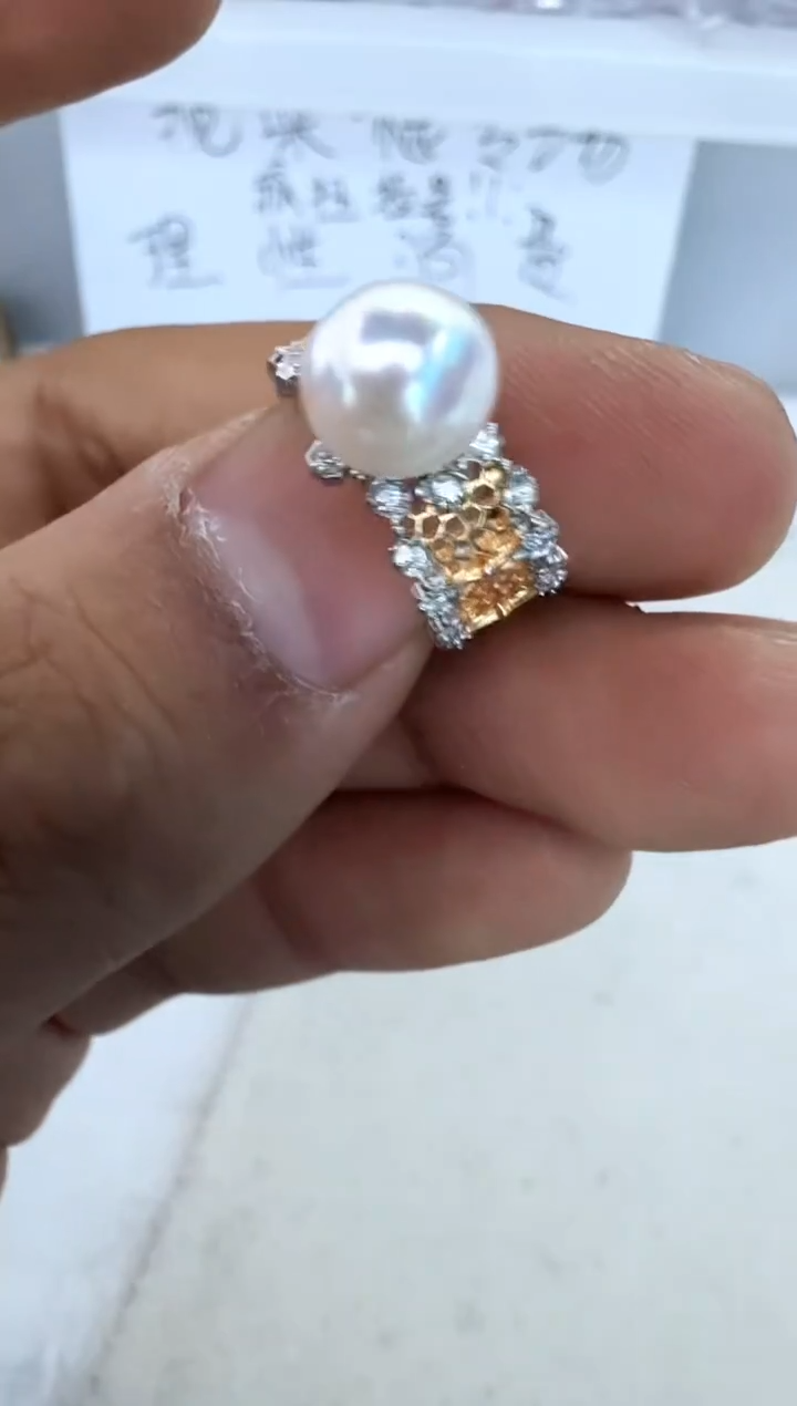 【闪购商品】海水珍珠戒指银S925镶嵌戒指