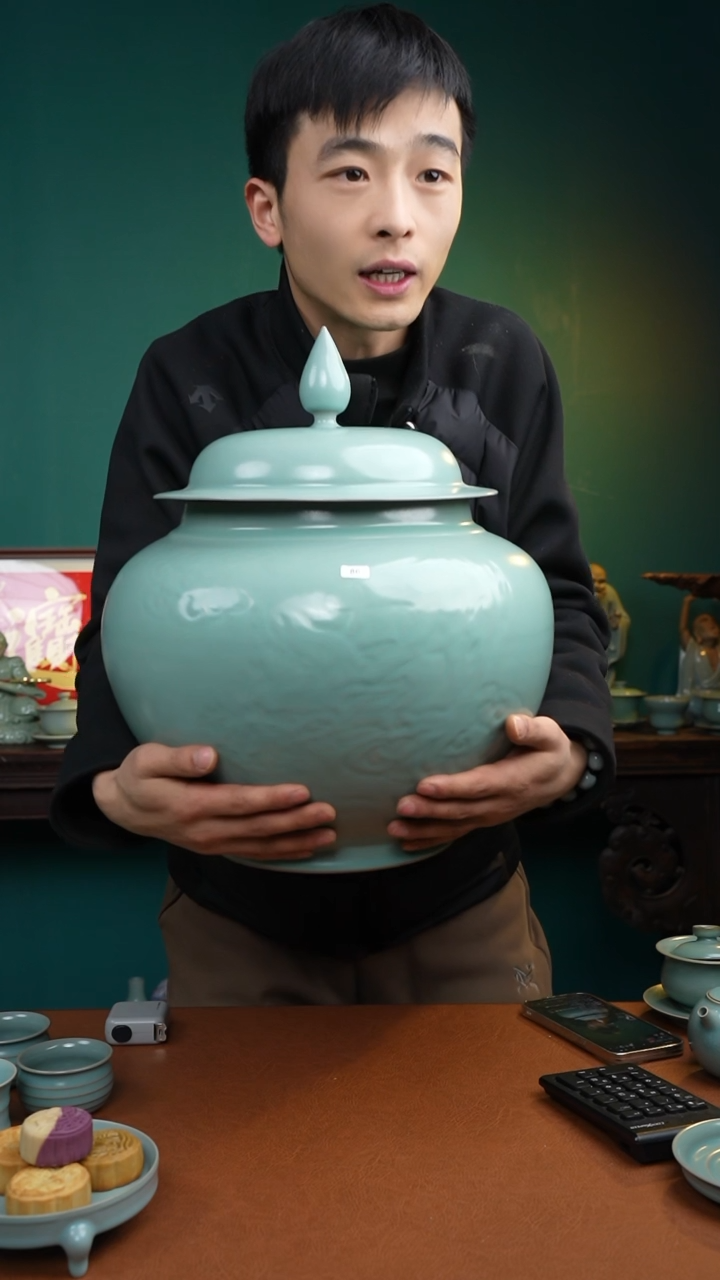 【闪购商品】瓷片原产地原矿仿古刻绘将军罐微瑕福利