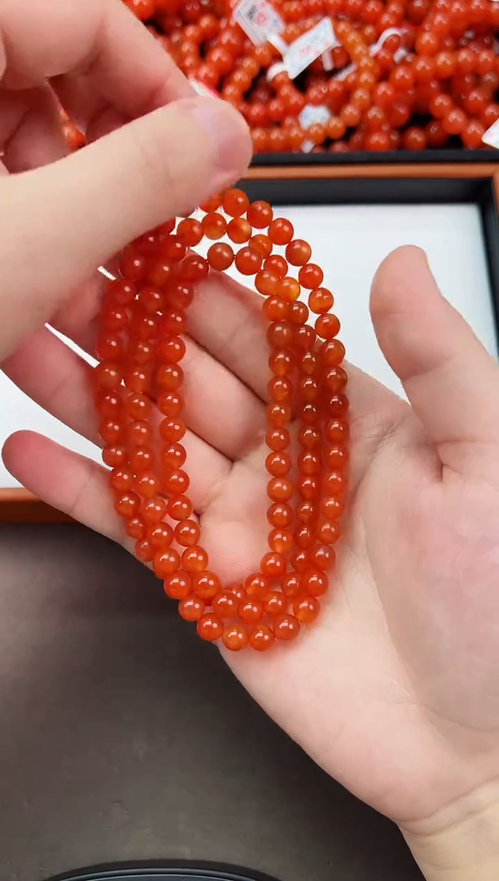 【闪购商品】南红玛瑙亮光长串卡6+未镶嵌冰红长串108 第二条