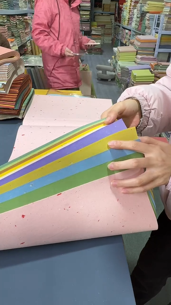 纯手工四尺对开十色50张满天星系列檀皮稻草宣