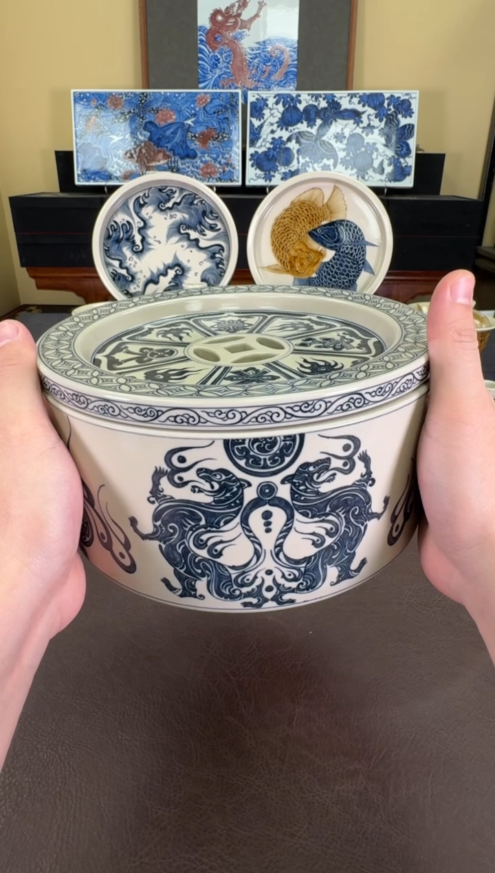 【闪购商品】瓷片二号釉虎符纹茶船
