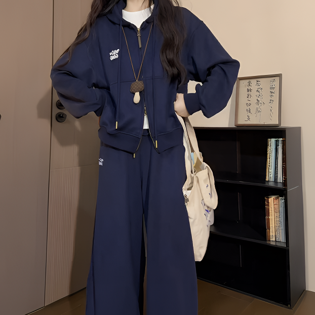 春季宽松女童套装2026新款初中生女孩超好看卫衣儿童洋气韩系穿搭