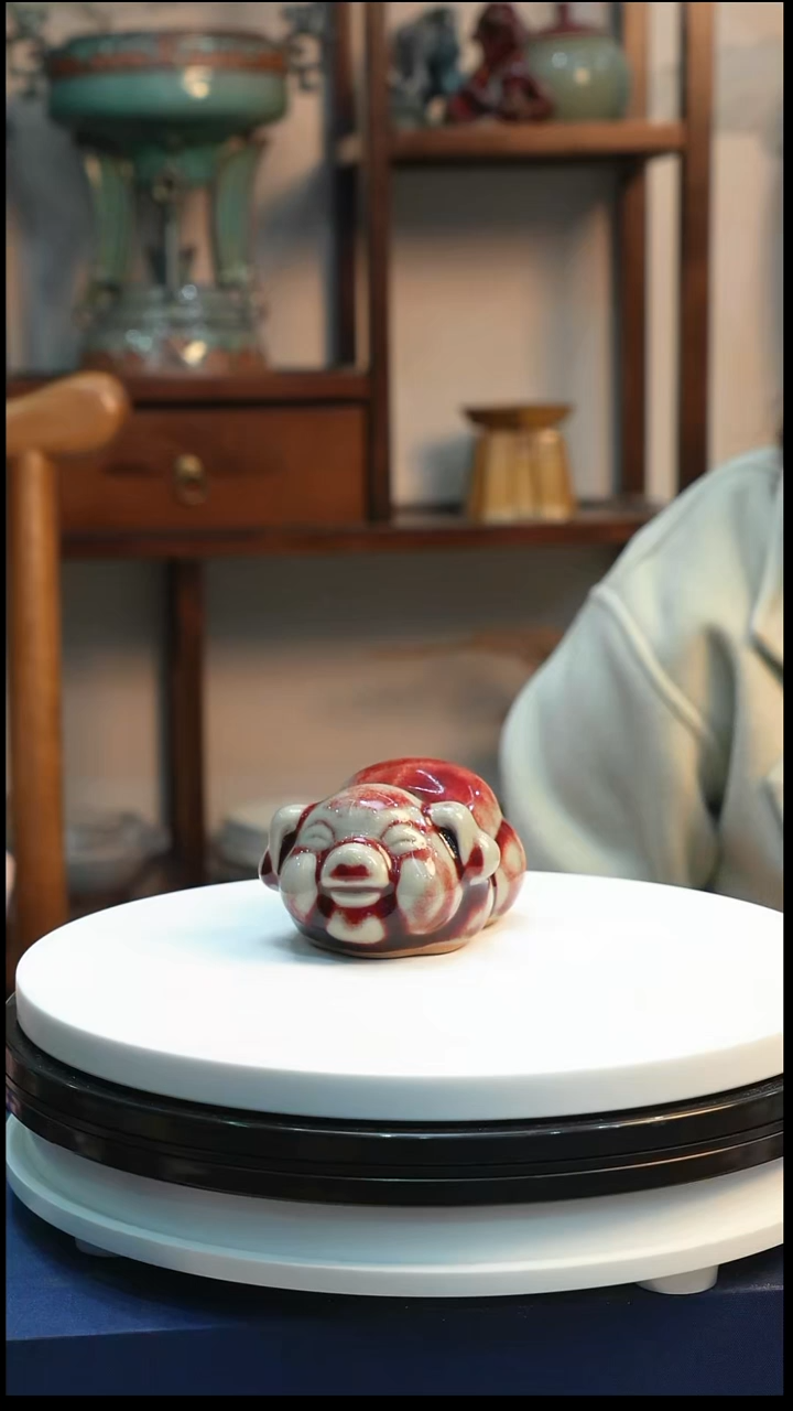 钧瓷生肖小猪摆件 