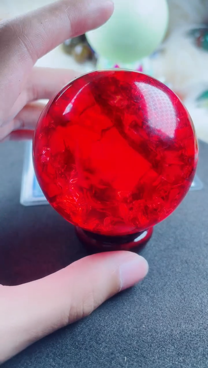 菱锰矿未镶嵌摆件红陨球摆件（赠底座）