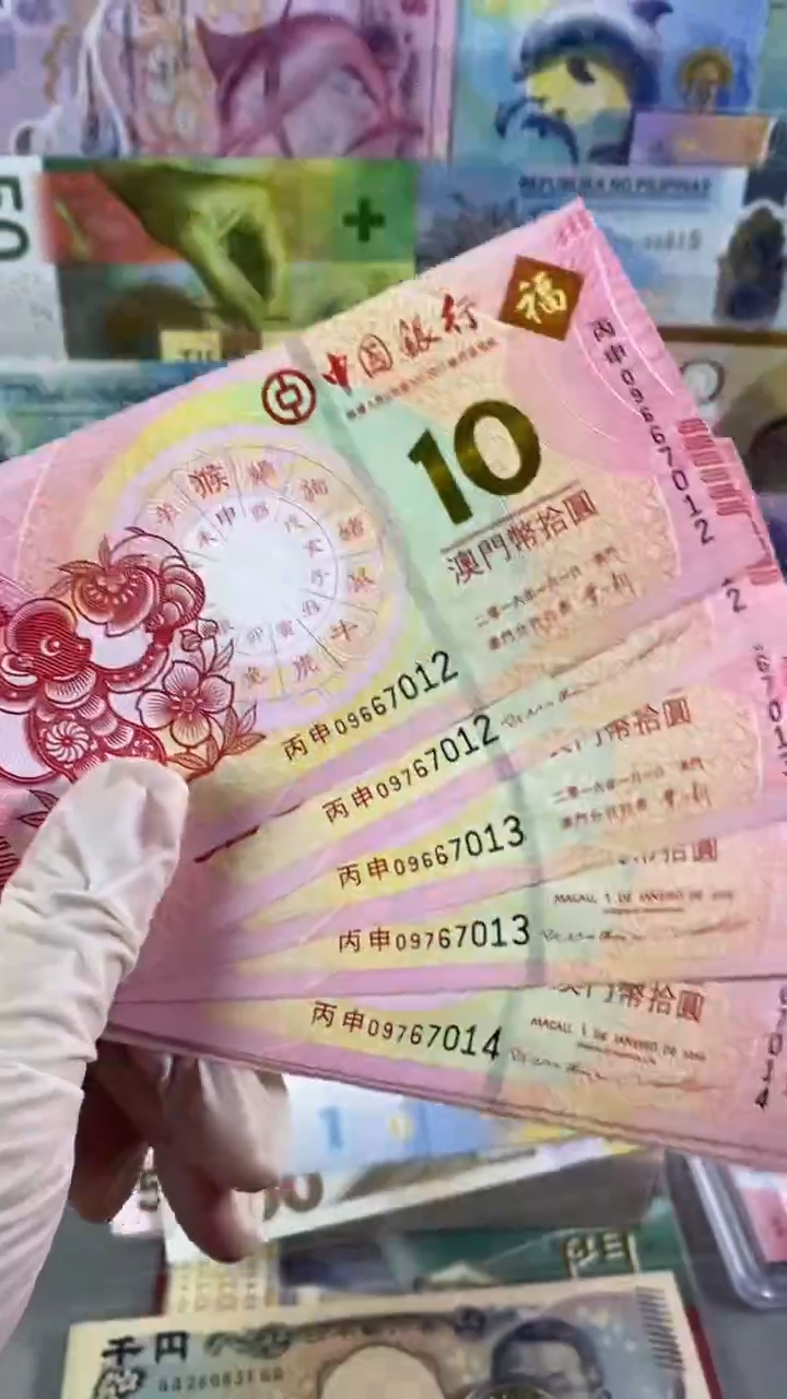 纸币澳门10 生肖对钞两张