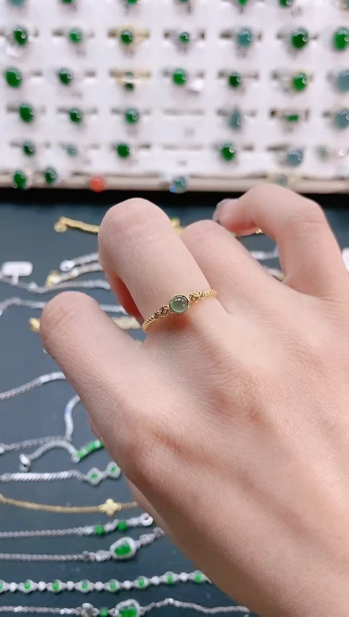 【闪购商品】翡翠戒指银S925镶嵌天然翡翠