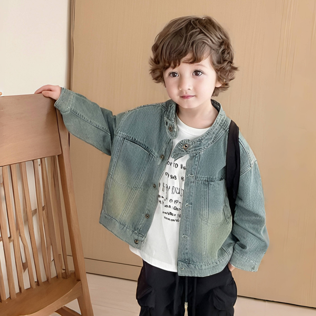 男童外套牛仔衣单排扣春秋2025新款洋气韩版  37626