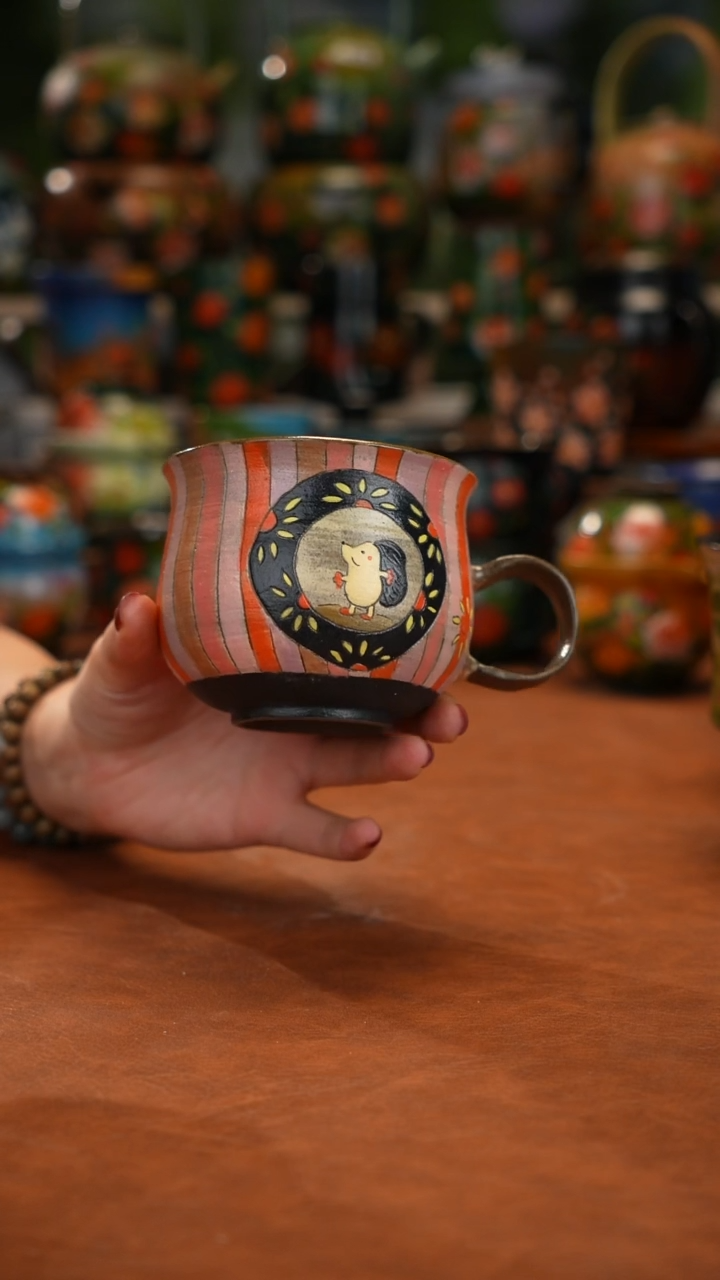 紫砂油画手绘釉下彩