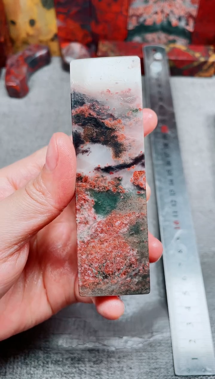 玉桂林鸡血玉素章3.0左右--23