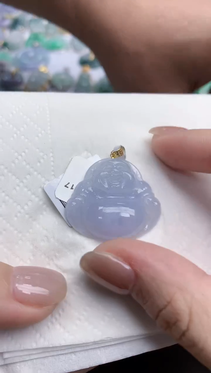 【闪购商品】翡翠颈饰18K金镶嵌天然缅甸翡翠A货