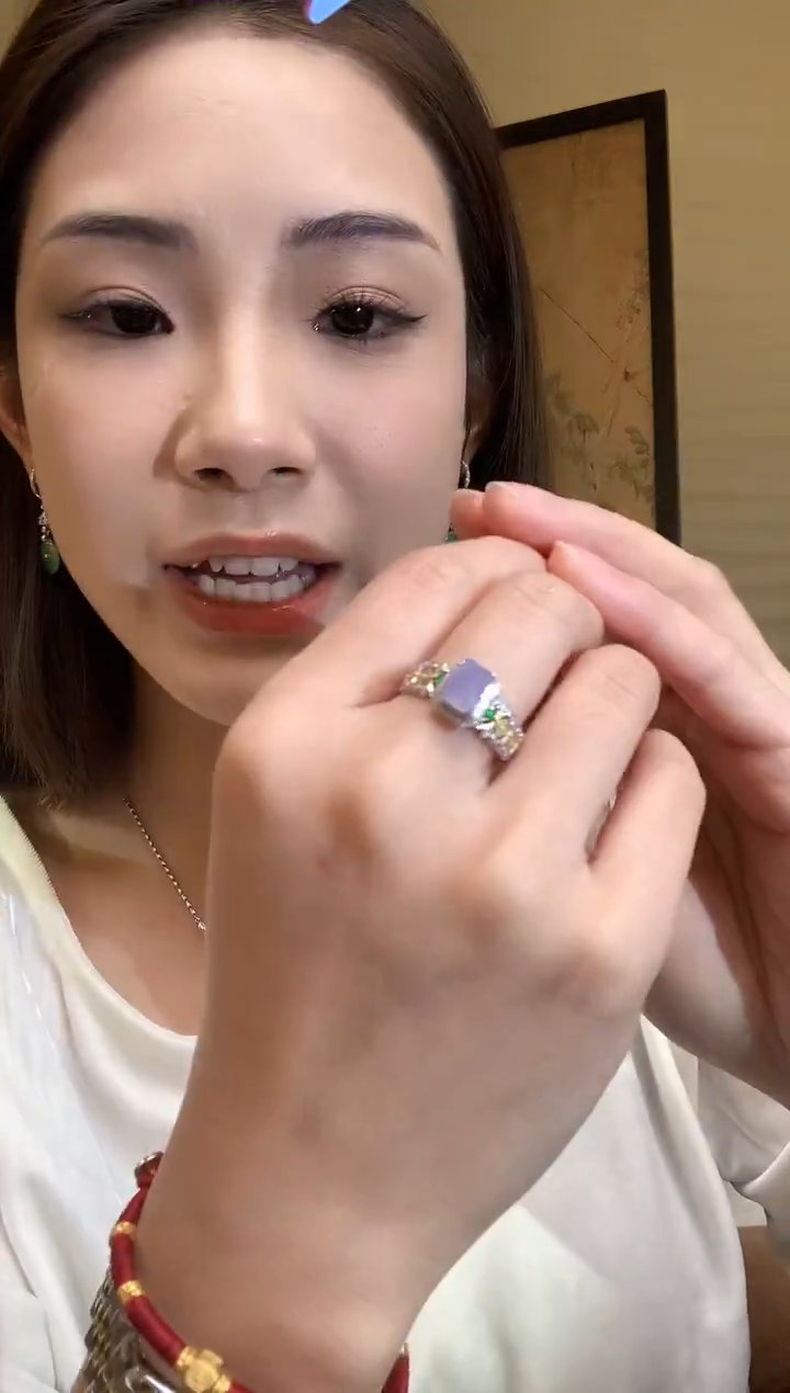 18K金镶嵌戒指翡翠A38 多样性发货一件