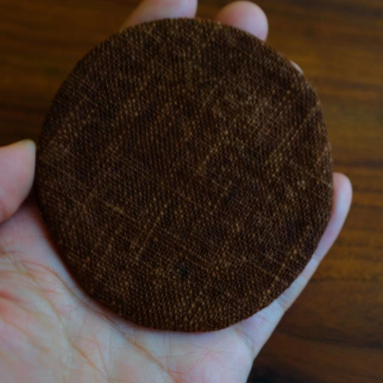 停留-小圆杯垫-手工-香云纱-7.5cm