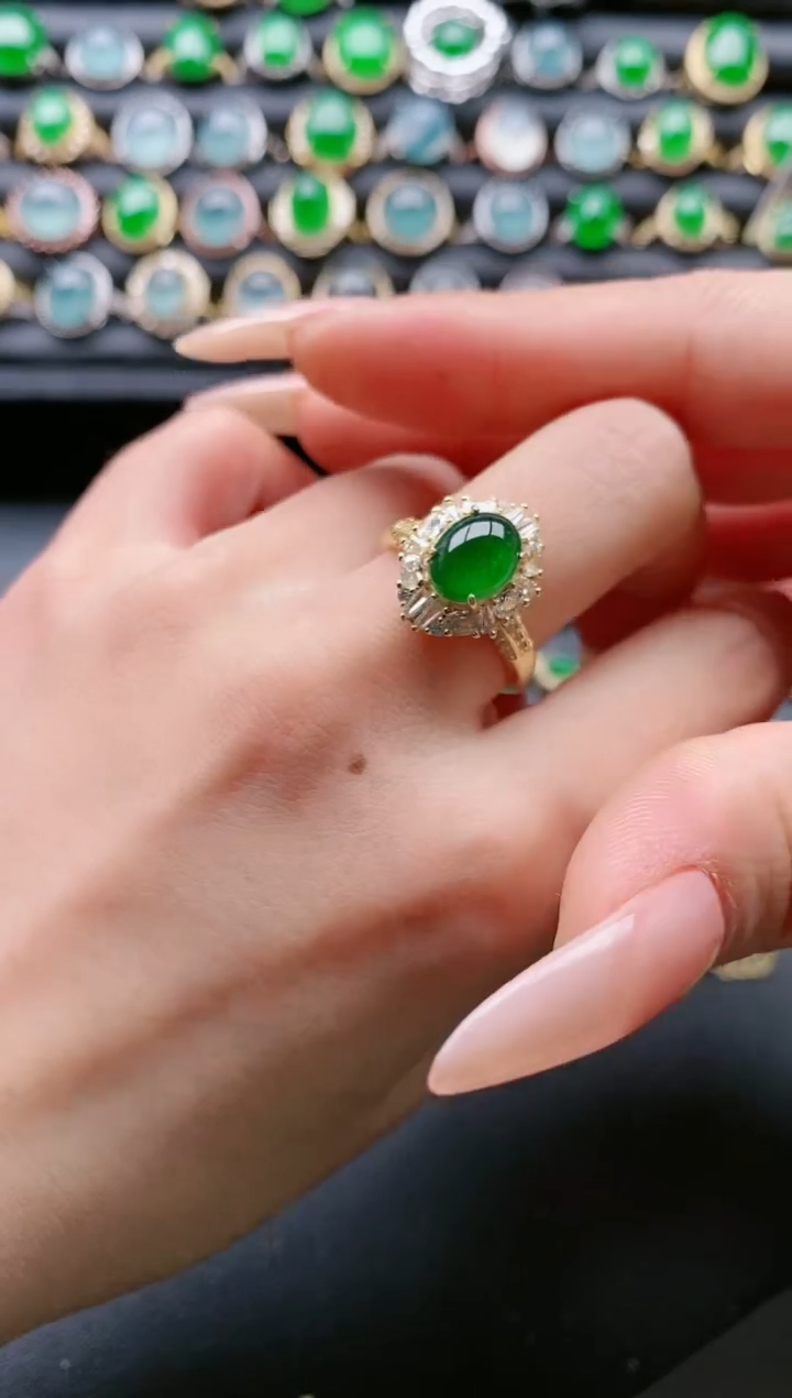 【闪购商品】翡翠戒指银S925镶嵌111111