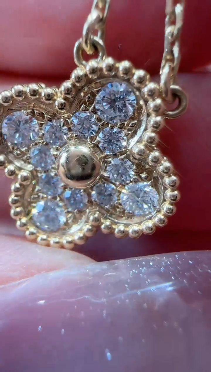 【闪购商品】钻石项链18K金镶嵌15mmK黄