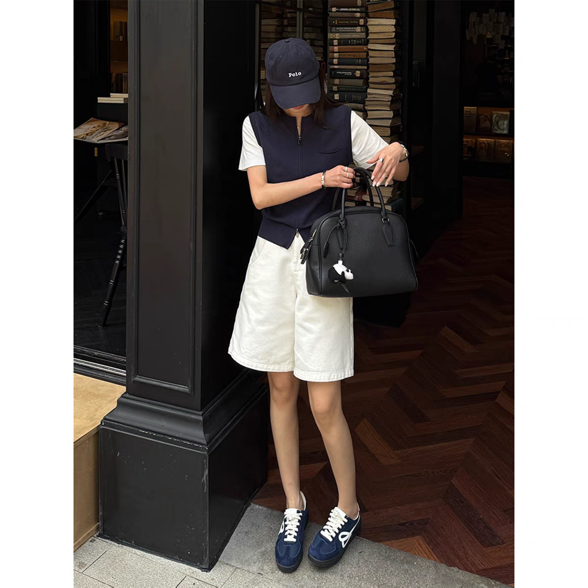 洋洋家定制百搭白色牛仔短裤女裤2025夏季新款高腰五分中裤