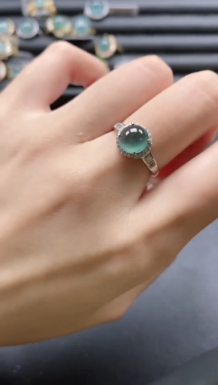 【闪购商品】翡翠戒指银S925镶嵌51151-8