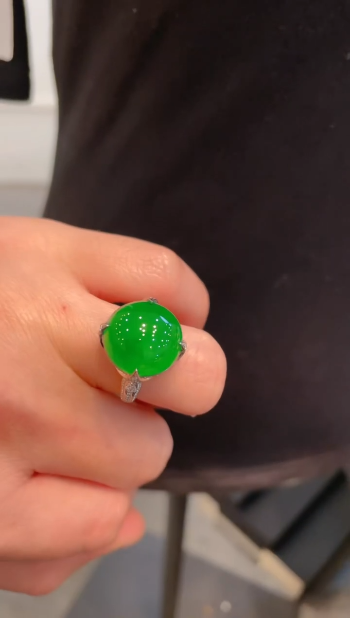 【闪购商品】翡翠颈饰18K金镶嵌A83天然A货翡翠