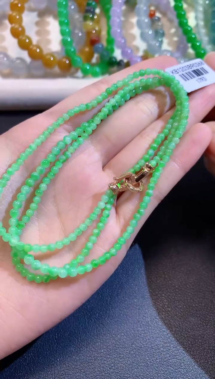 项链18K金镶嵌翡翠S17