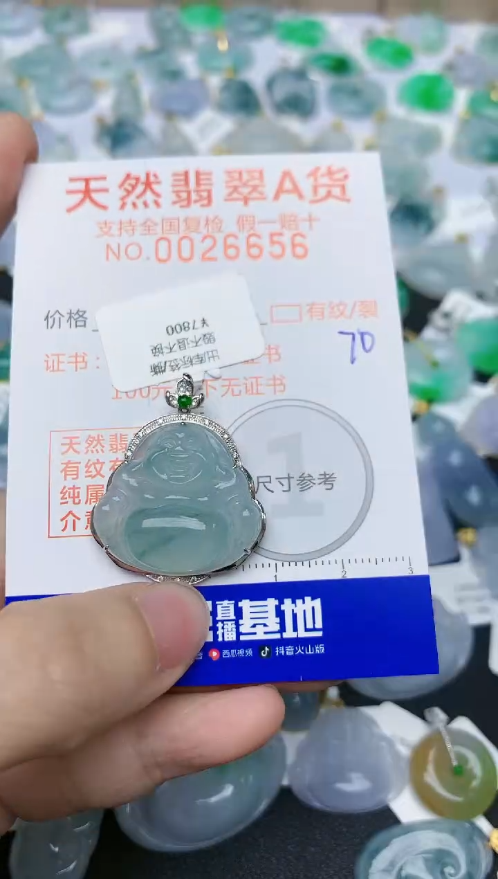 【闪购商品】翡翠颈饰18K金镶嵌天然翡翠A货    