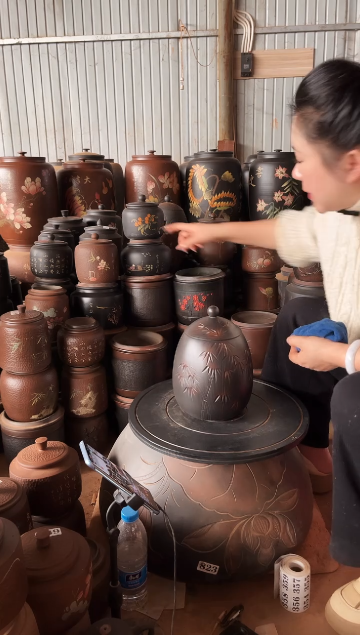 【闪购商品】壶瑕疵茶叶罐 竹子龙蛋 932