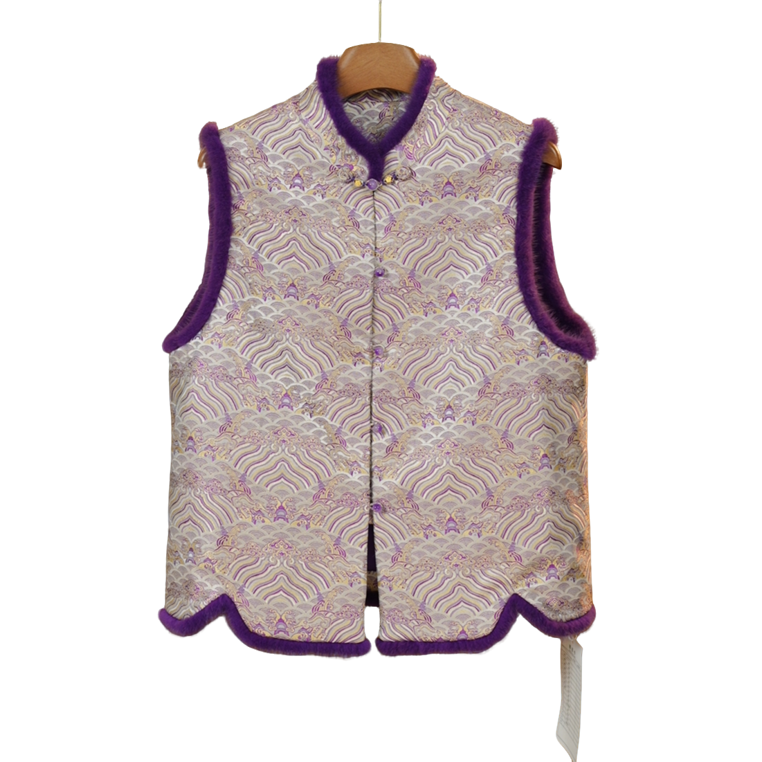 【宋锦江崖海浪】2025秋冬新款新中式夹棉加厚马甲F25362