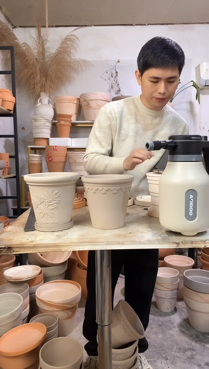16*15灰陶巴洛克+香草组合 2盆2托
