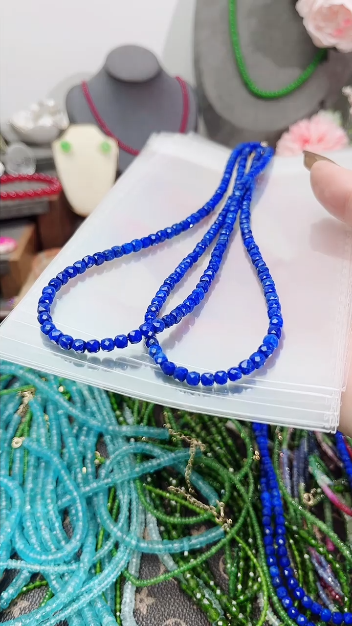 银S925镶嵌青金石颈饰多样性选其一199