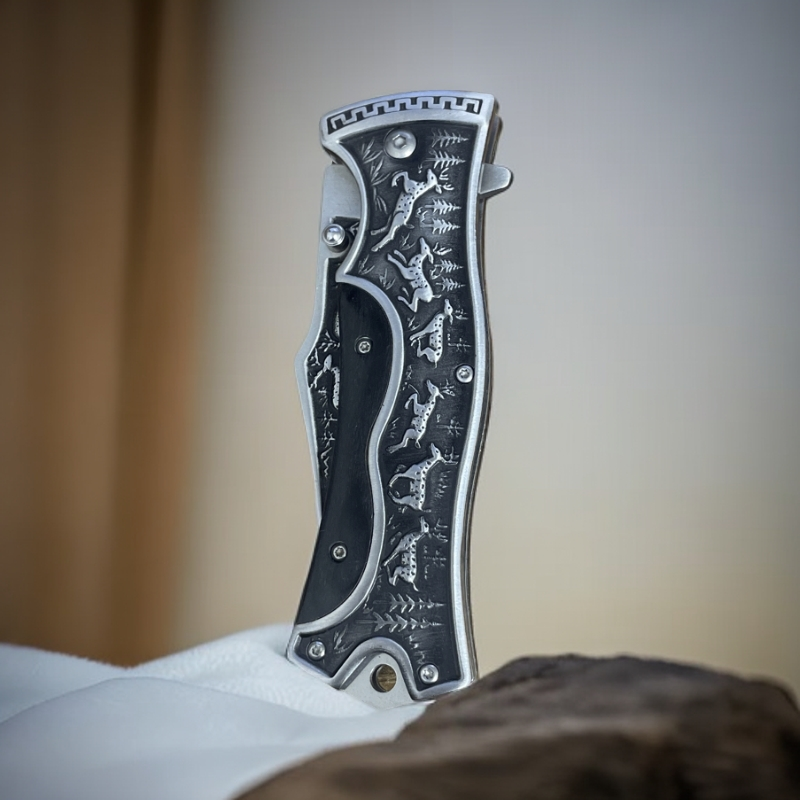 新疆西藏包邮高硬度锋利3D雕花户外家用多功能水果刀牛排刀